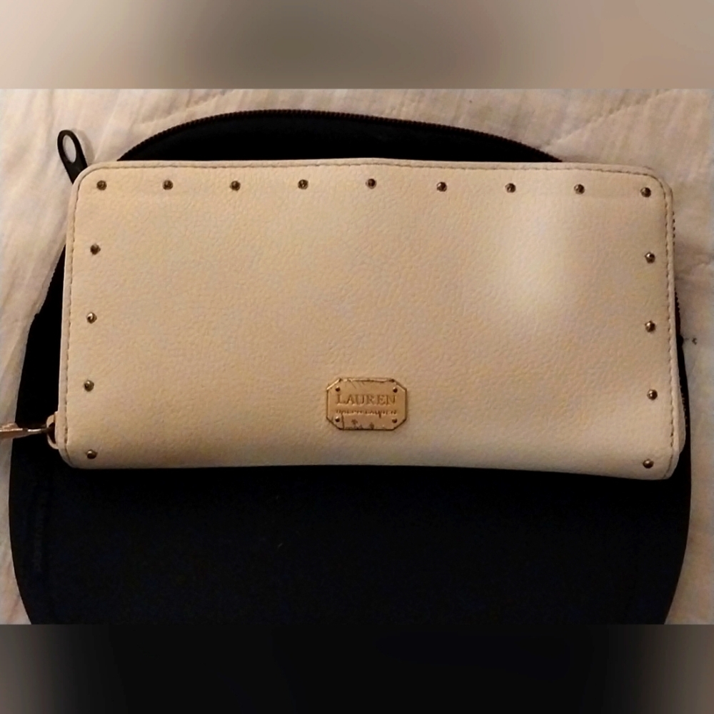 New White RALPH LAUREN LONG ENVELOPE Womens Wallet!